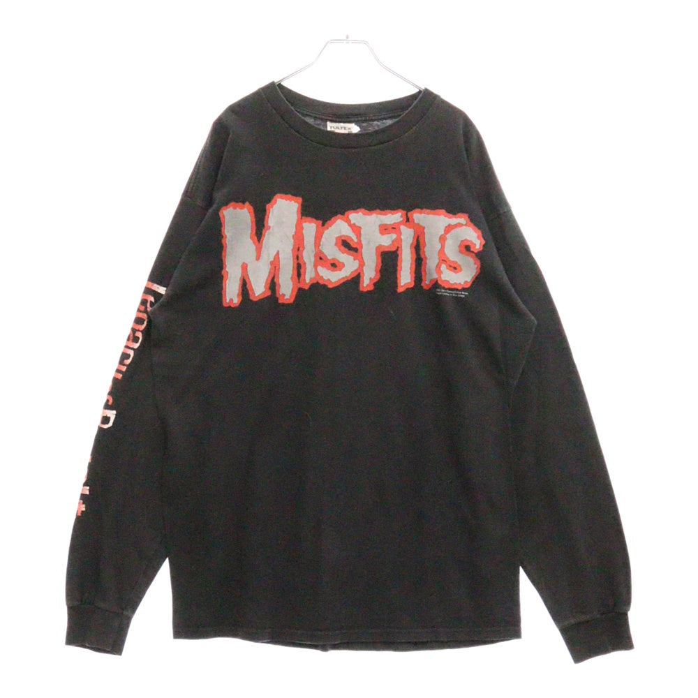 VINTAGE(ヴィンテージ) 90s Misfits 1999 LS TEE ミスフィッツ 袖 両面プリント長袖Tシャツ 長袖カットソー ブラック