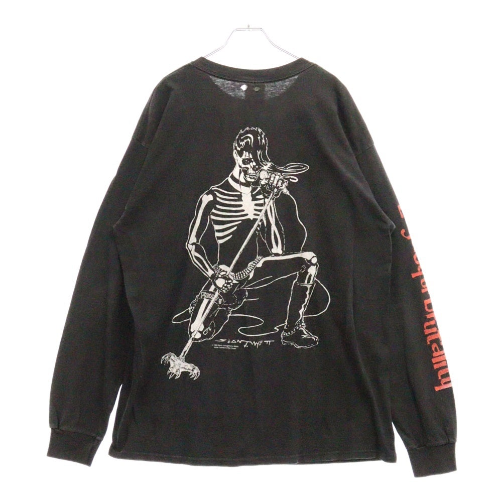 VINTAGE(ヴィンテージ) 90s Misfits 1999 LS TEE ミスフィッツ 袖 両面プリント長袖Tシャツ 長袖カットソー ブラック