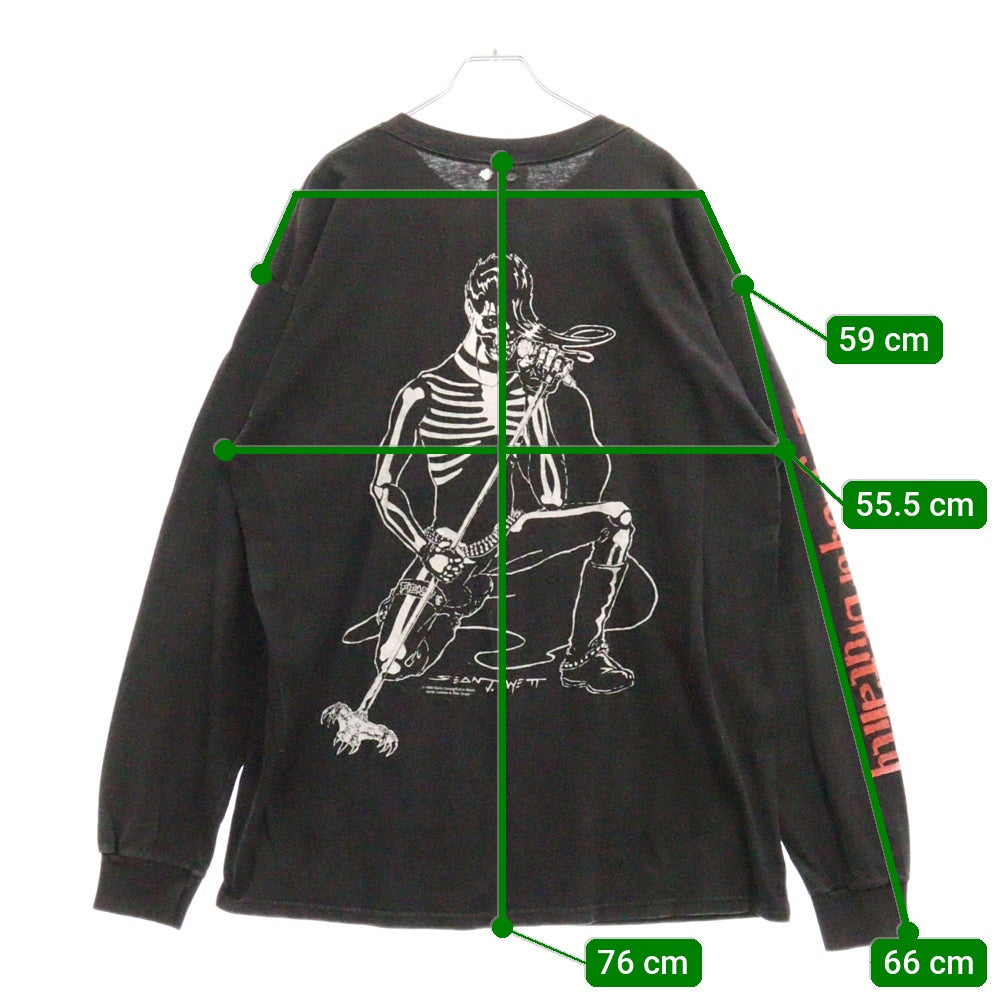VINTAGE(ヴィンテージ) 90s Misfits 1999 LS TEE ミスフィッツ 袖 両面プリント長袖Tシャツ 長袖カットソー ブラック