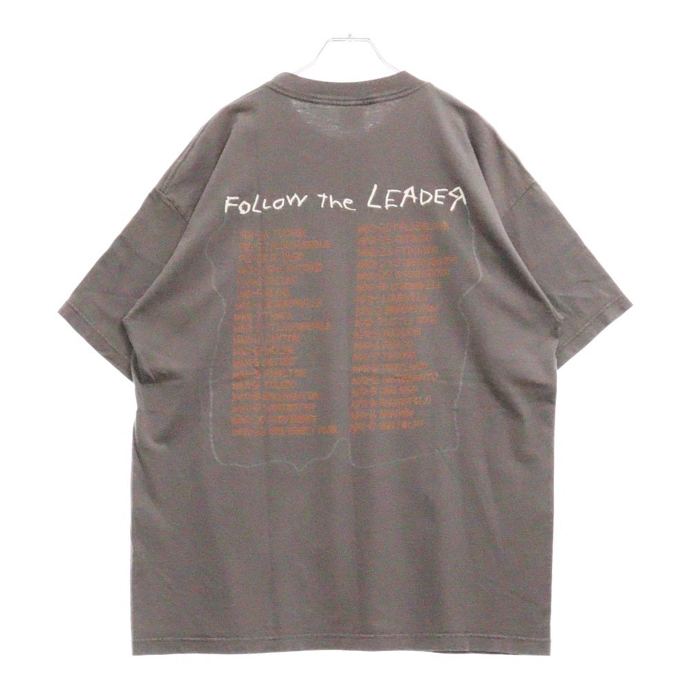 VINTAGE(ヴィンテージ) 90s KORN FOLLOW THE LEADER TOUR CHARCOAL TEE コーン 両面プリント半袖Tシャツ カットソー グレー