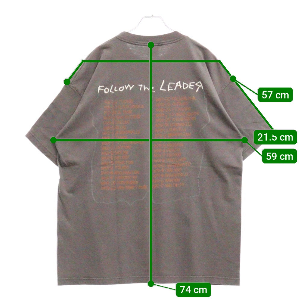 VINTAGE(ヴィンテージ) 90s KORN FOLLOW THE LEADER TOUR CHARCOAL TEE コーン 両面プリント半袖Tシャツ カットソー グレー