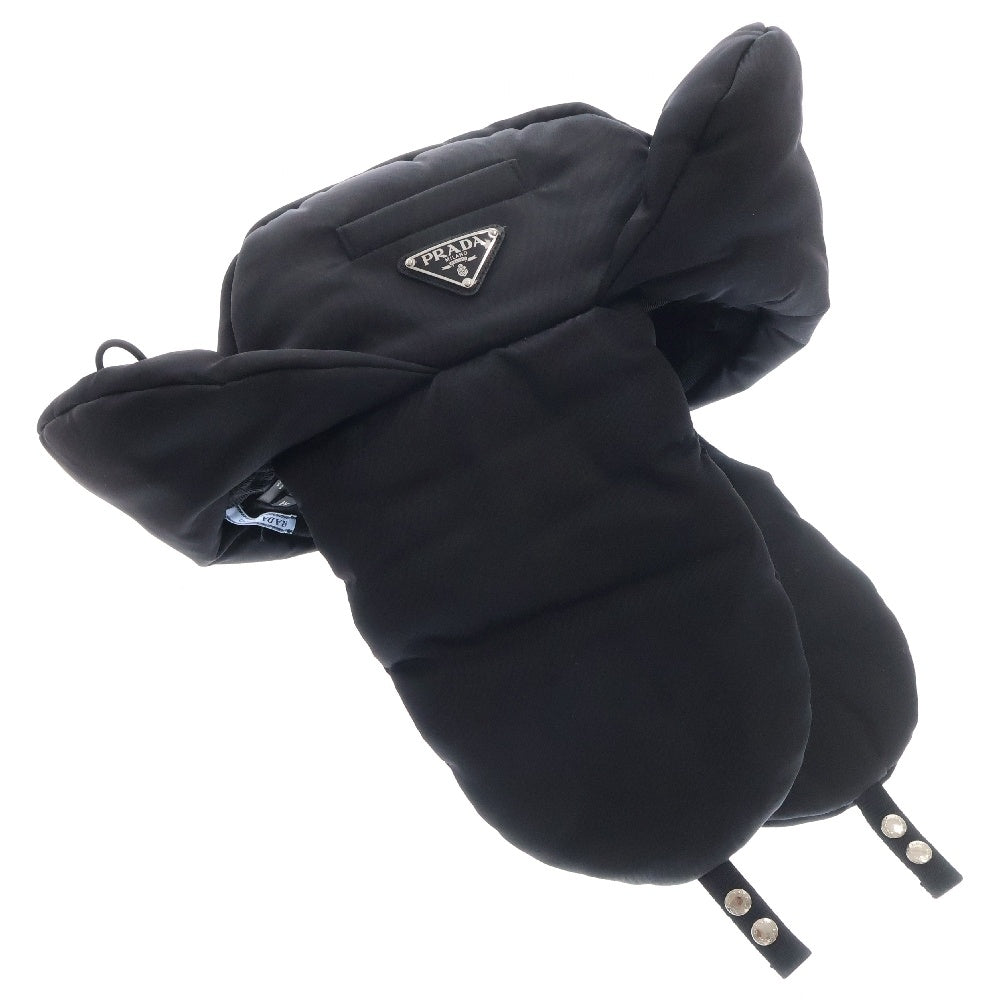PRADA(プラダ) イヤー フラップ ナイロン トラパーハット 帽子 ブラック