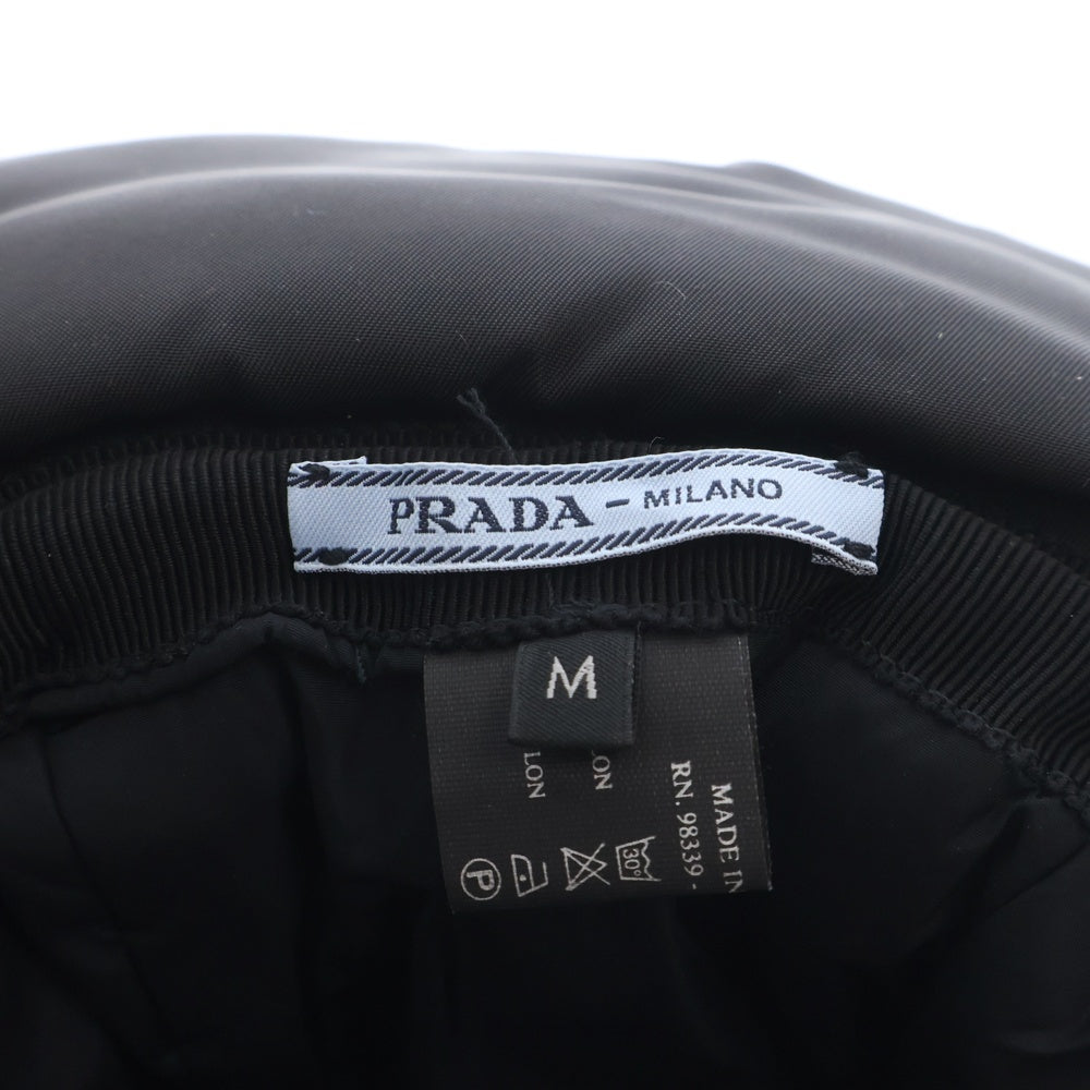 PRADA(プラダ) イヤー フラップ ナイロン トラパーハット 帽子 ブラック