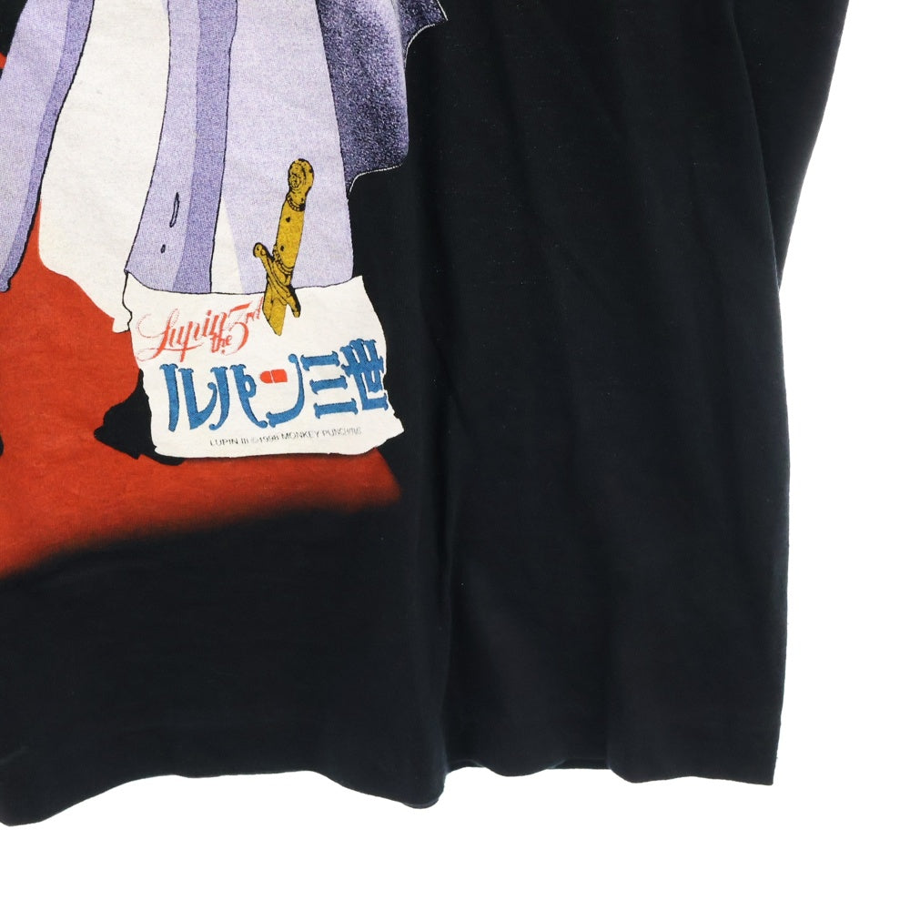 VINTAGE(ヴィンテージ) 90s ルパン三世 カリオストロの城 フロント プリント Tシャツ 半袖カットソー ブラック