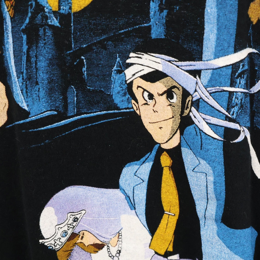 VINTAGE(ヴィンテージ) 90s ルパン三世 カリオストロの城 フロント プリント Tシャツ 半袖カットソー ブラック
