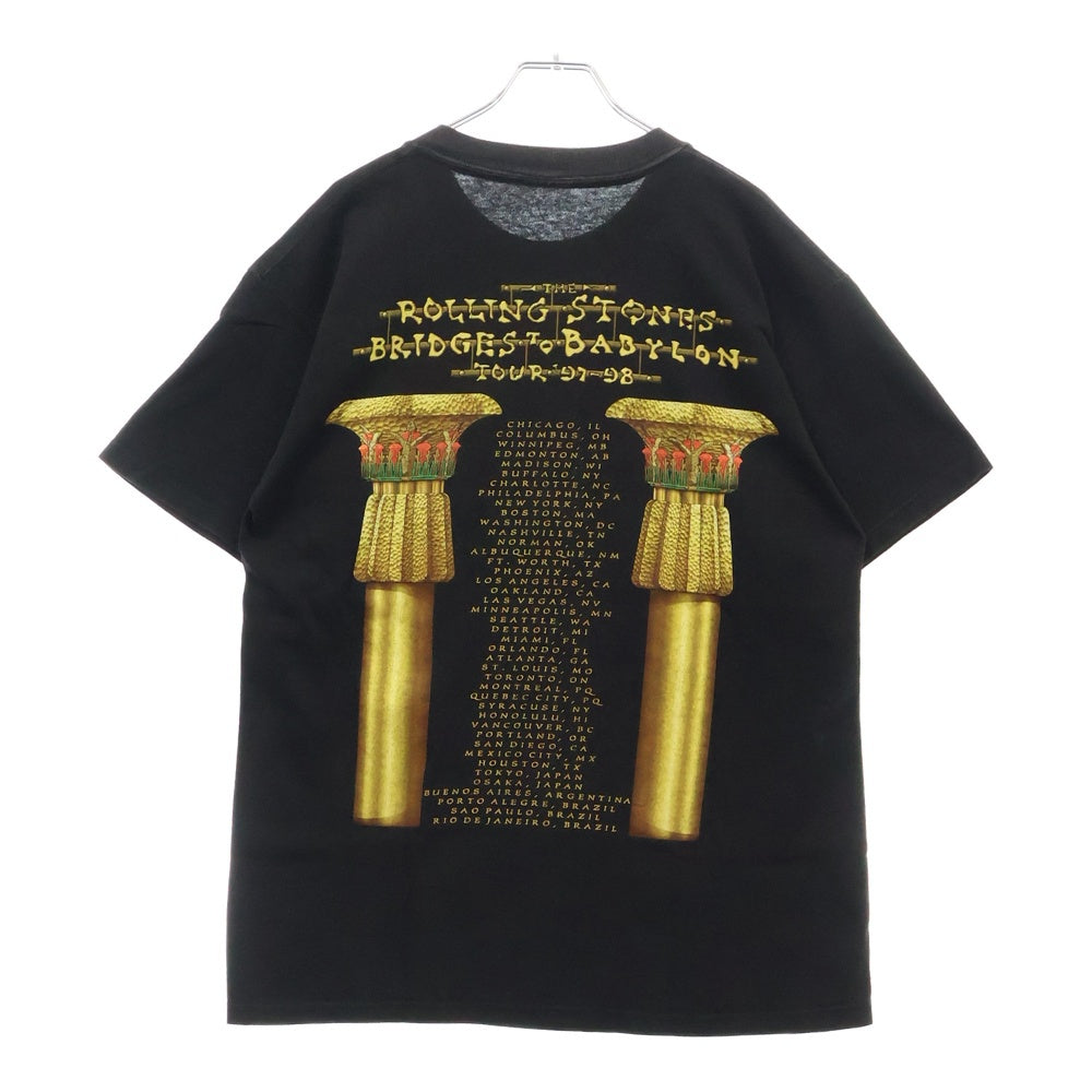 VINTAGE(ヴィンテージ) 90s THE ROLLING STONES BRDIGE TO BABYLON METAL TONGUE ローリングストーン Tシャツ 半袖カットソー ブラック
