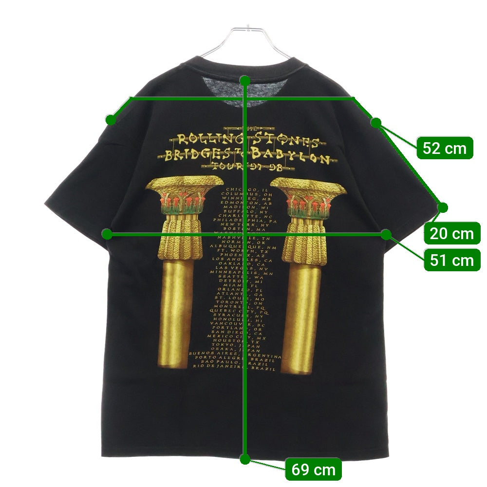 VINTAGE(ヴィンテージ) 90s THE ROLLING STONES BRDIGE TO BABYLON METAL TONGUE ローリングストーン Tシャツ 半袖カットソー ブラック