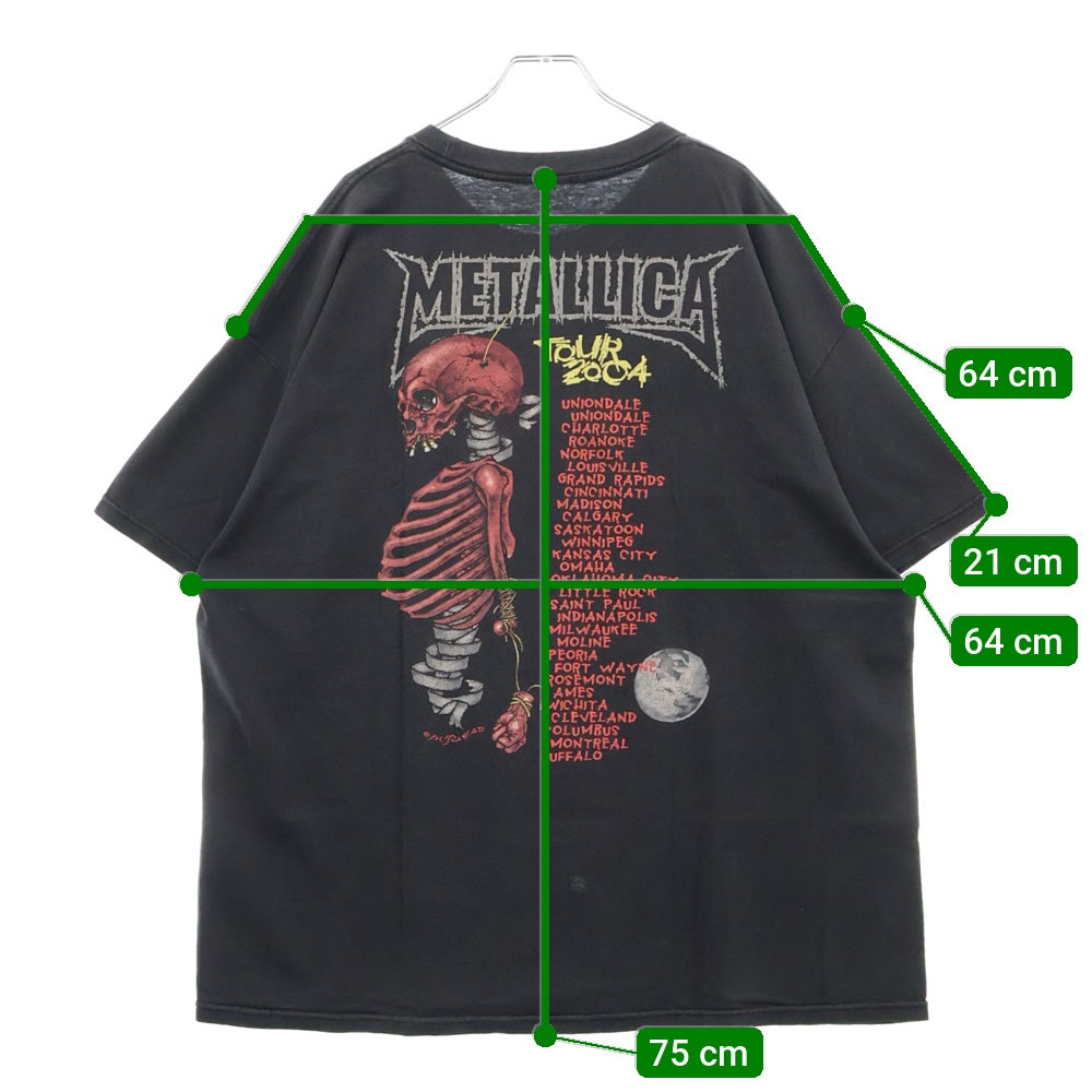 VINTAGE(ヴィンテージ) 00s METALLICA PUSHEAD TOUR メタリカ パスヘッド 両面プリント Tシャツ 半袖カットソー ブラック