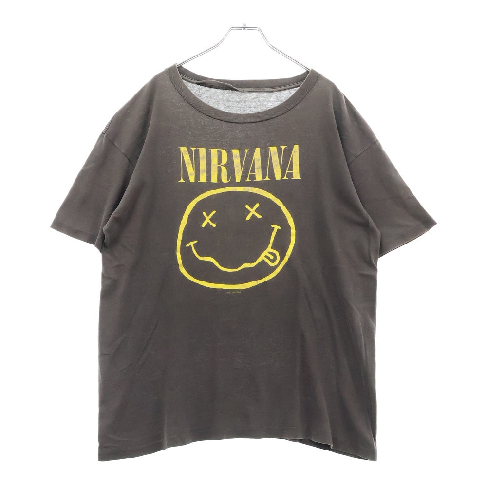 VINTAGE(ヴィンテージ) 90s NIRVANA SMILE ニルヴァーナ スマイル 両面プリント Tシャツ 半袖カットソー ブラック