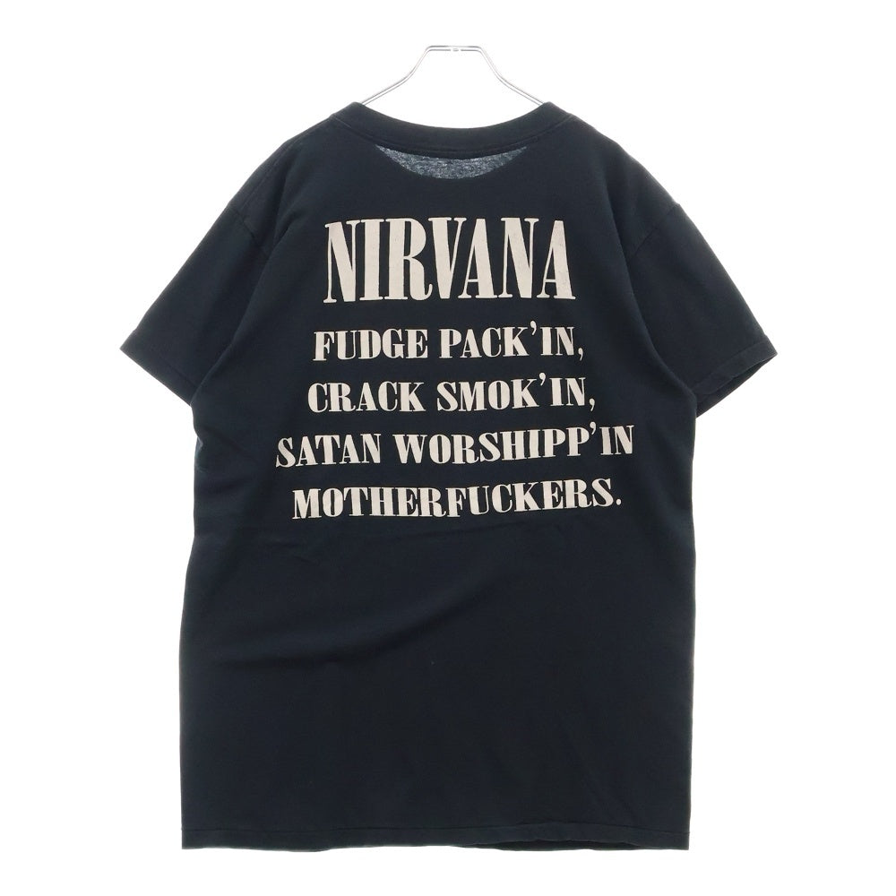 VINTAGE(ヴィンテージ) 90s NIRVANA BLEACH TEE ニルヴァーナ ブリーチ ブートレグ 両面プリント半袖Tシャツ カットソー ブラック
