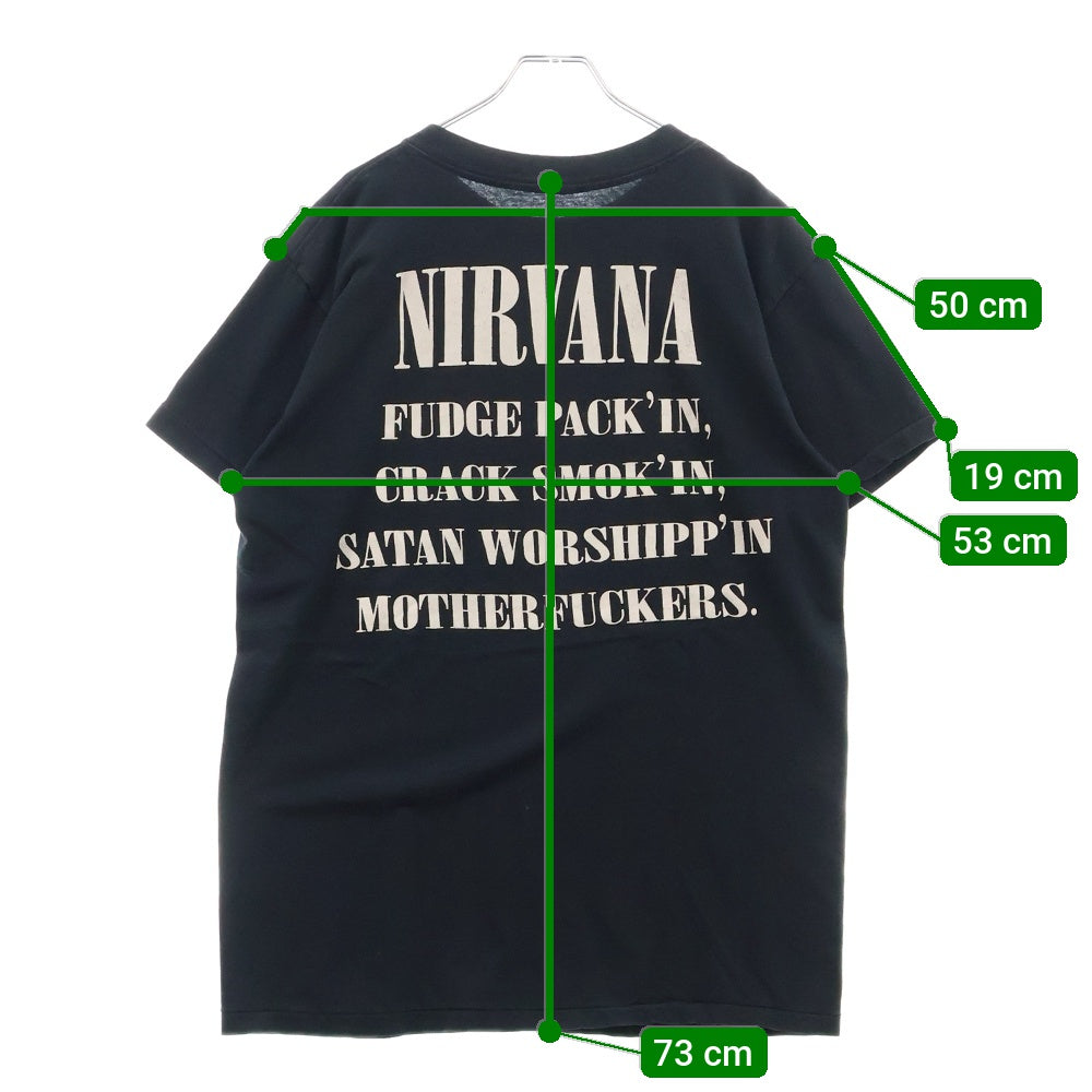 VINTAGE(ヴィンテージ) 90s NIRVANA BLEACH TEE ニルヴァーナ ブリーチ ブートレグ 両面プリント半袖Tシャツ カットソー ブラック