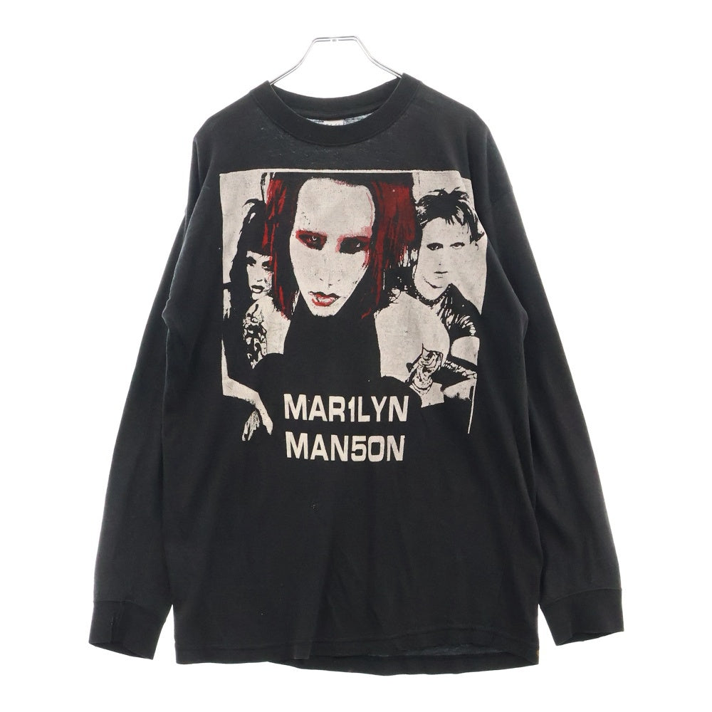 VINTAGE(ヴィンテージ) 90s MARILYN MANSON MECHANICAL ANIMALS BOOT LS YELLOW TEE マリリンマンソン ブートレグ 両面プリント長袖Tシャツ 長袖カットソー ブラック