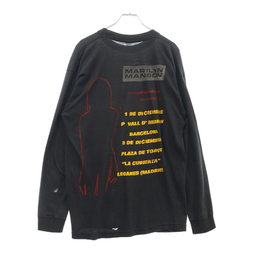 VINTAGE(ヴィンテージ) 90s MARILYN MANSON MECHANICAL ANIMALS BOOT LS YELLOW TEE マリリンマンソン ブートレグ 両面プリント長袖Tシャツ 長袖カットソー ブラック