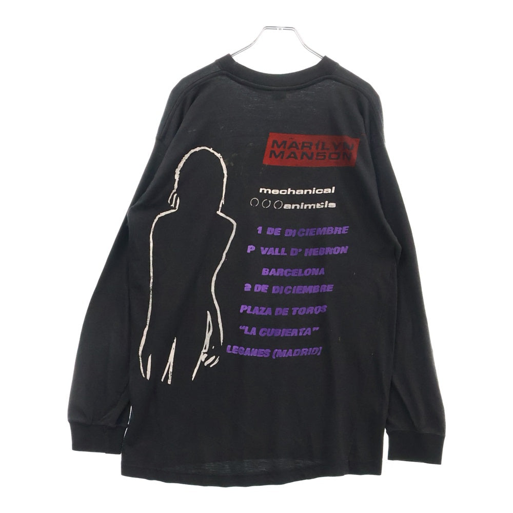 VINTAGE(ヴィンテージ) 90s MARILYN MANSON MECHANICAL ANIMALS BOOT LS PURPLE TEE マリリンマンソン ブートレグ 両面プリント長袖Tシャツ 長袖カットソー ブラック