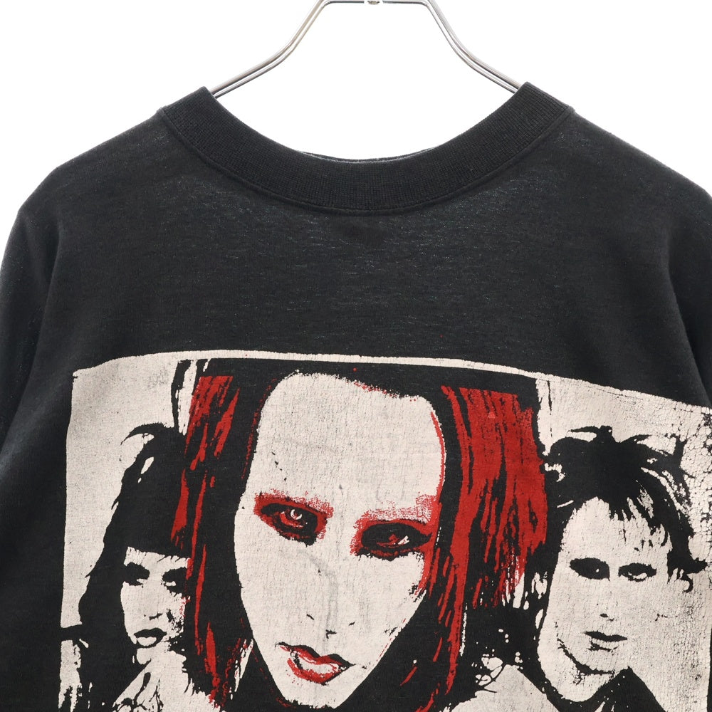 VINTAGE(ヴィンテージ) 90s MARILYN MANSON MECHANICAL ANIMALS BOOT LS PURPLE TEE マリリンマンソン ブートレグ 両面プリント長袖Tシャツ 長袖カットソー ブラック