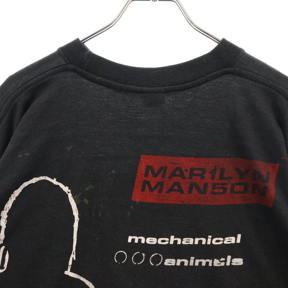 VINTAGE(ヴィンテージ) 90s MARILYN MANSON MECHANICAL ANIMALS BOOT LS PURPLE TEE マリリンマンソン ブートレグ 両面プリント長袖Tシャツ 長袖カットソー ブラック