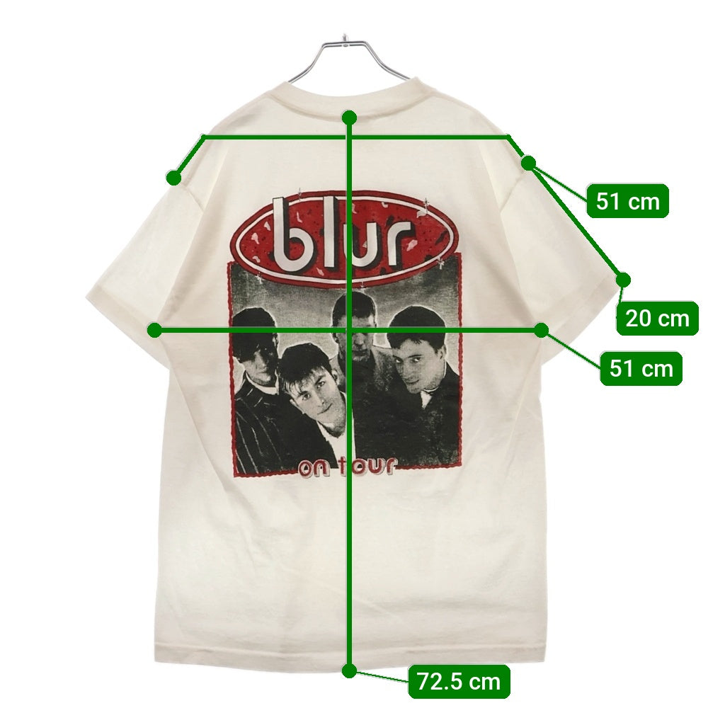 VINTAGE(ヴィンテージ) 90s BLUR BOOT TEE ブルー 両面プリント半袖Tシャツ カットソー ホワイト