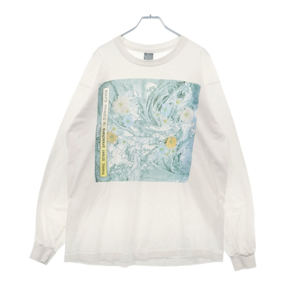 VINTAGE(ヴィンテージ) 90s MANIC STREET PREACHERS LA TRISTESSE DURERA LS TEE マニック・ストリート・プリーチャーズ バンド フロントプリント長袖カットソー 長袖Tシャツ ホワイト