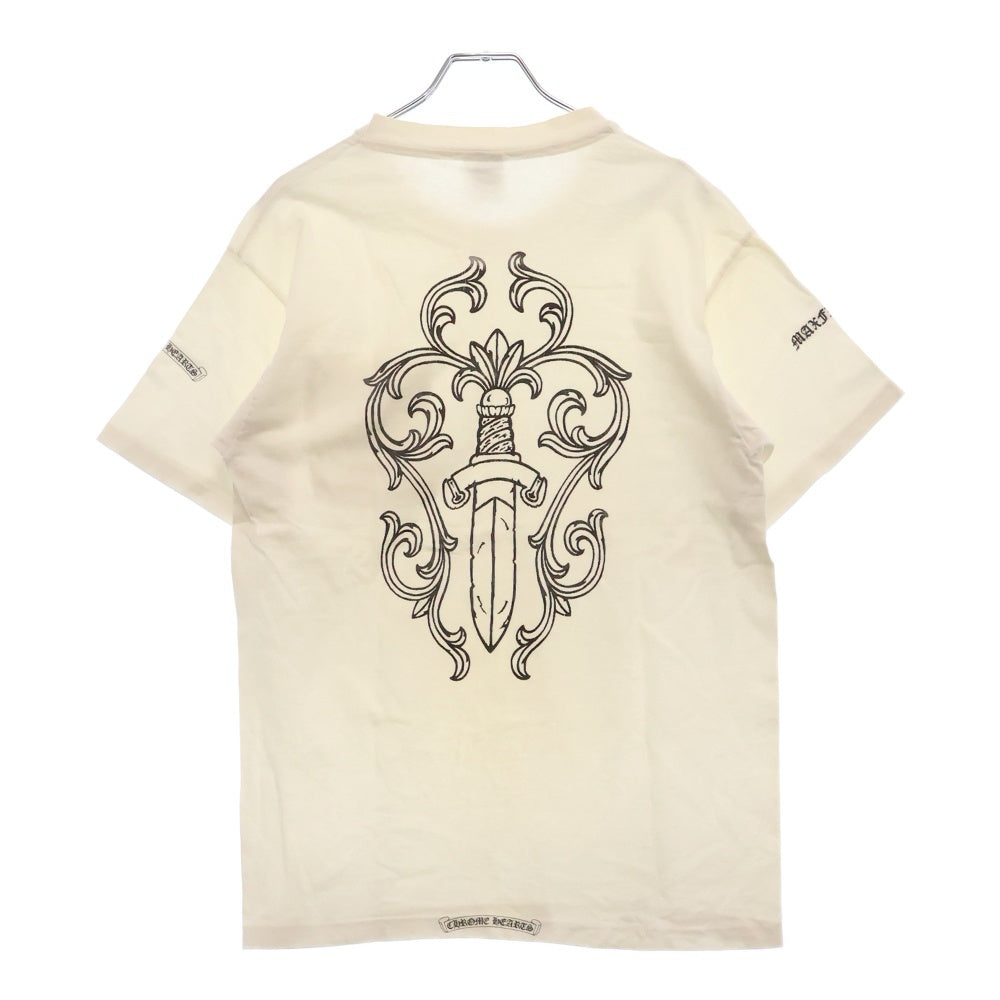 CHROME HEARTS(クロムハーツ) OLD MAXFIELD COLLABORATION BIG DAGGER TEE マックスフィールド胸ポケット バックダガープリント anvil タグ 半袖Tシャツ カットソー ホワイト