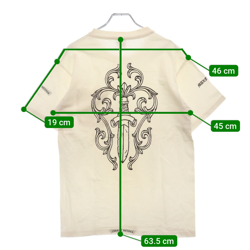 CHROME HEARTS(クロムハーツ) OLD MAXFIELD COLLABORATION BIG DAGGER TEE マックスフィールド胸ポケット バックダガープリント anvil タグ 半袖Tシャツ カットソー ホワイト