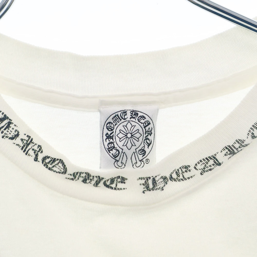 CHROME HEARTS(クロムハーツ) OLD NECK LOGO L/S TEE オールドモデル ネック ロゴ バックスクロール プリント 長袖Tシャツ カットソー ホワイト