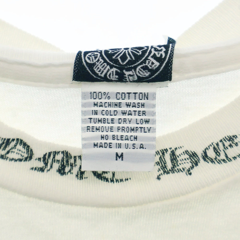 CHROME HEARTS(クロムハーツ) OLD NECK LOGO L/S TEE オールドモデル ネック ロゴ バックスクロール プリント 長袖Tシャツ カットソー ホワイト