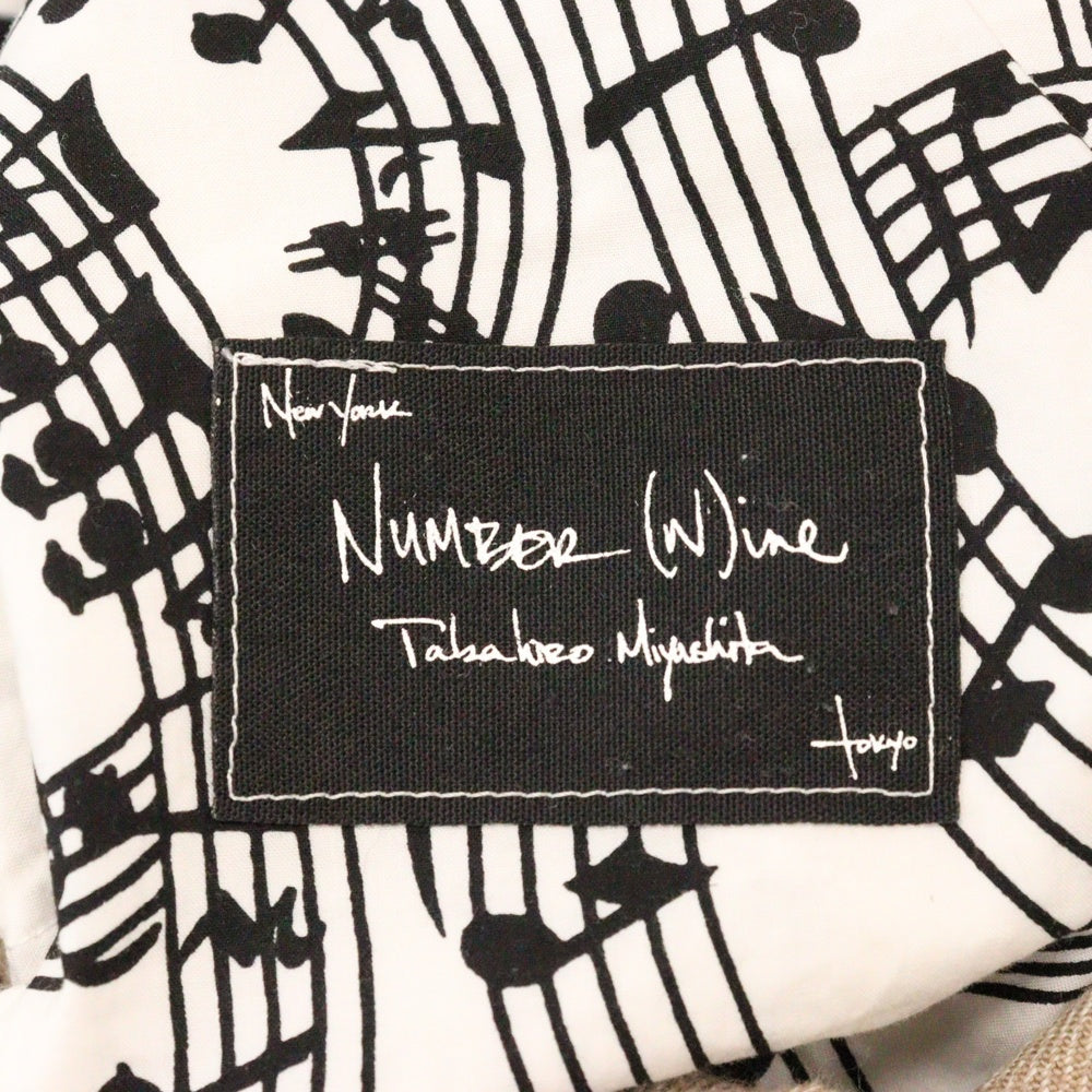 NUMBER (N)INE(ナンバーナイン) 07SS About A Boy期 インシーム音符柄パイピング ストレートパンツ ブラウン S07-NP002A