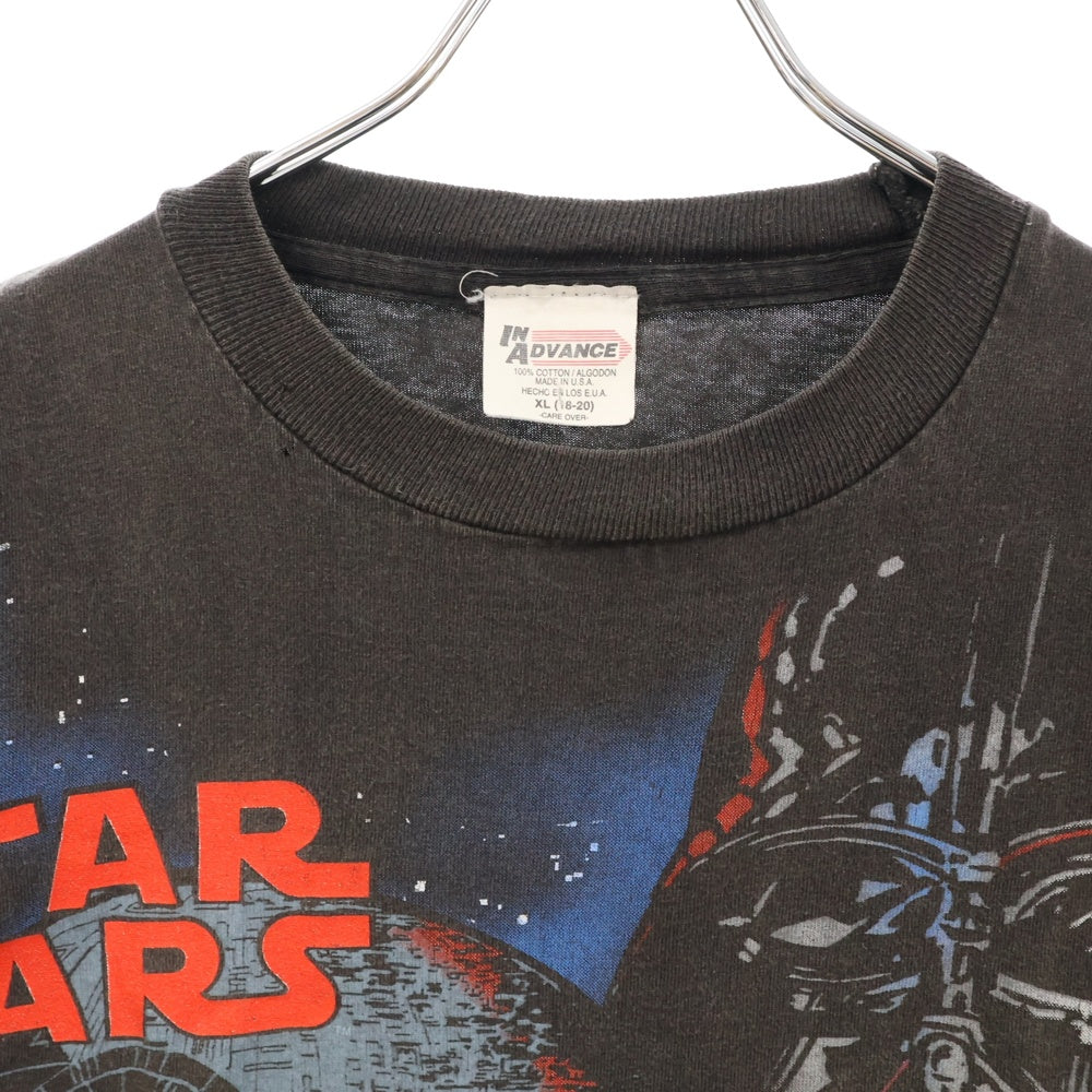 VINTAGE(ヴィンテージ) 90s STAR WARS DARTH VADER スターウォーズ ダースベイダー フロントプリント Tシャツ 半袖カットソー ブラック