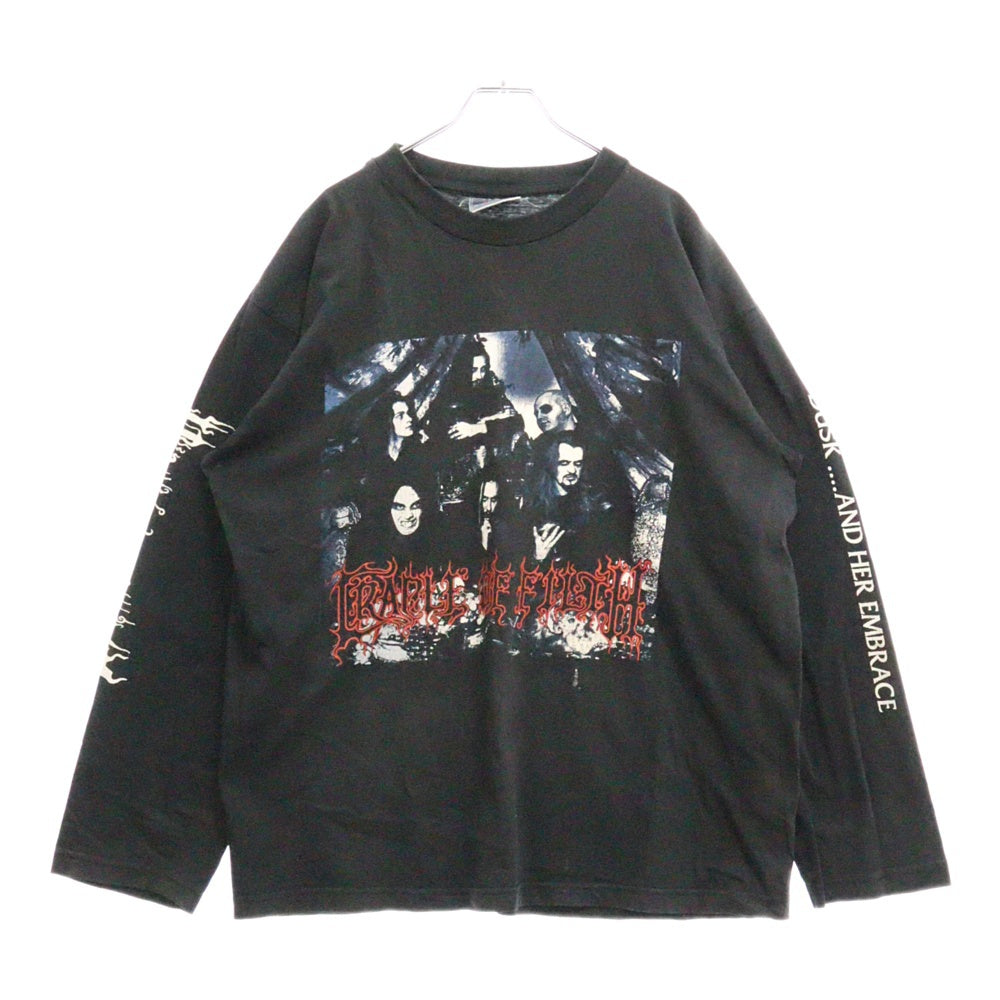 VINTAGE(ヴィンテージ) 90s CRADLE OF FILTH OF DUSK AND HER EMBRACE 1996 LS TEE クレイドルフィフス 両面プリント長袖Tシャツ 長袖カットソー ブラック