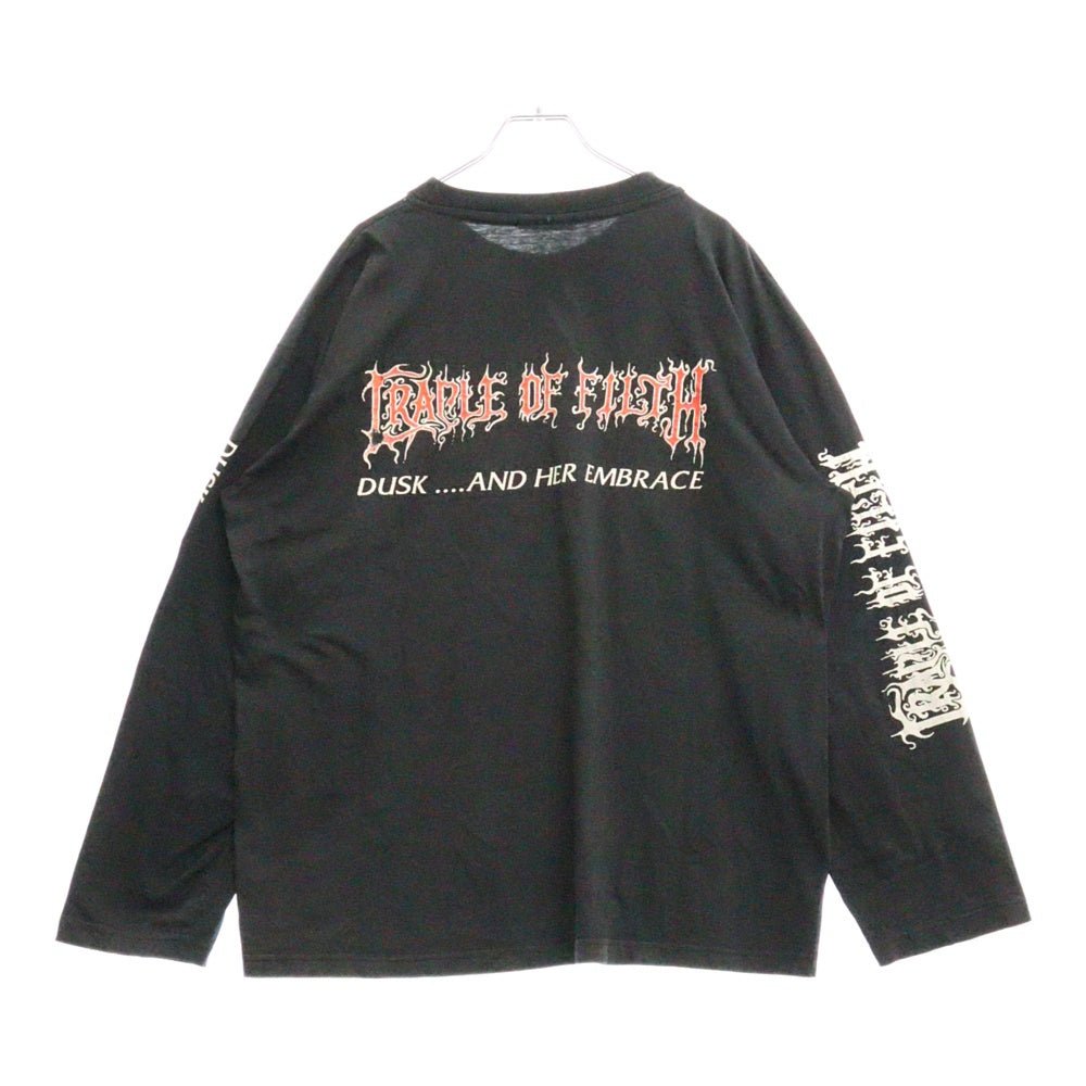 VINTAGE(ヴィンテージ) 90s CRADLE OF FILTH OF DUSK AND HER EMBRACE 1996 LS TEE クレイドルフィフス 両面プリント長袖Tシャツ 長袖カットソー ブラック
