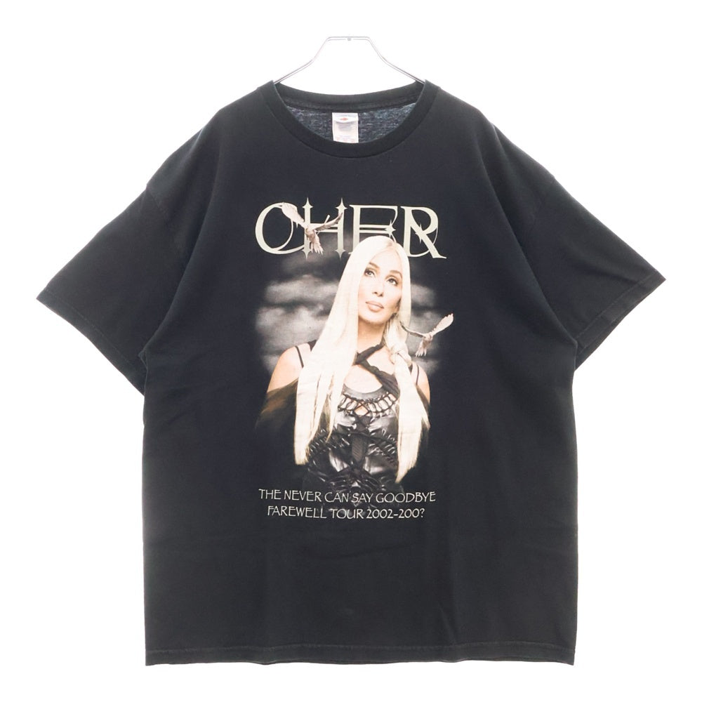 VINTAGE(ヴィンテージ) 00s CHER THE NEVER CAN SAY GOODDYE FAREWELL シェール 両面プリント Tシャツ 半袖カットソー ブラック