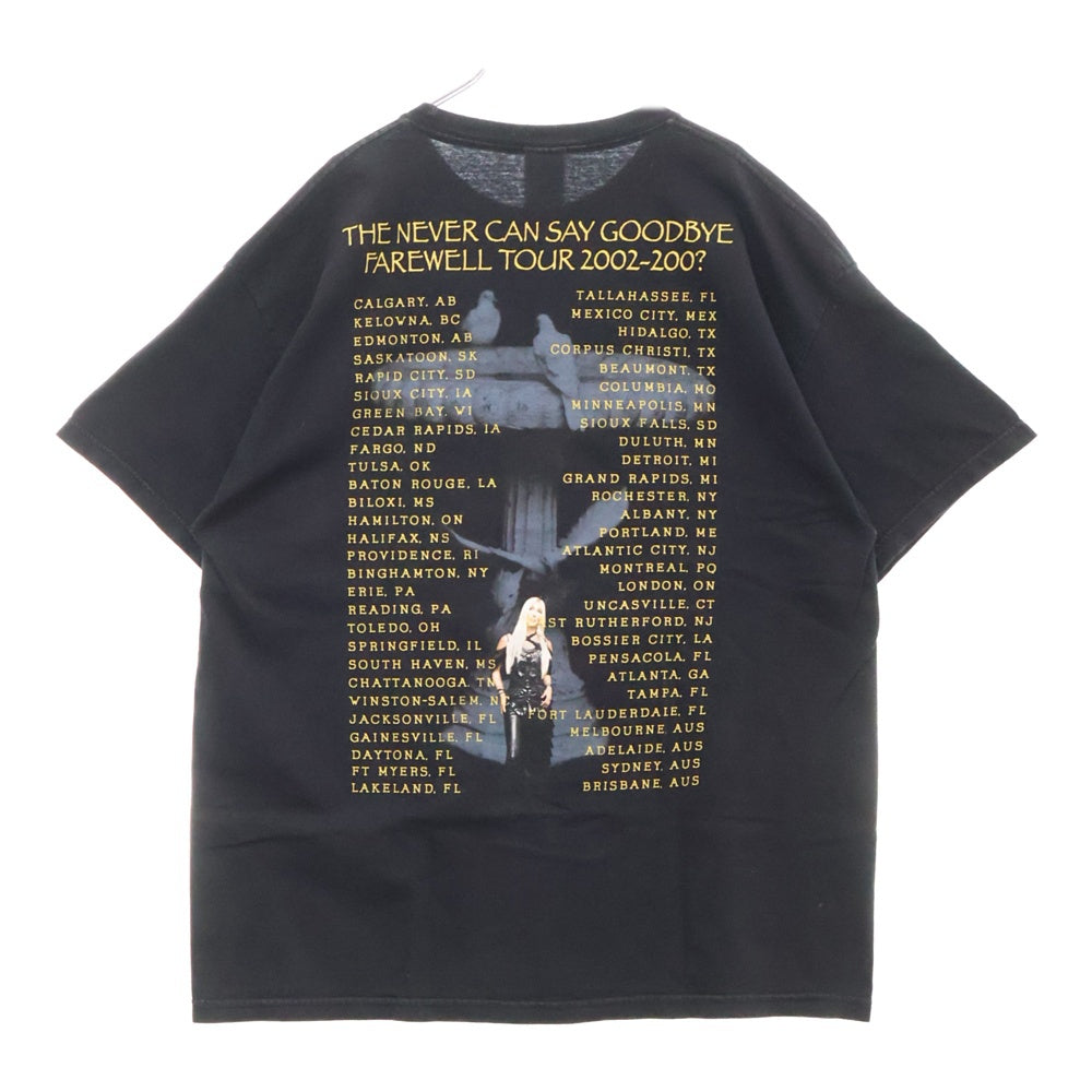 VINTAGE(ヴィンテージ) 00s CHER THE NEVER CAN SAY GOODDYE FAREWELL シェール 両面プリント Tシャツ 半袖カットソー ブラック