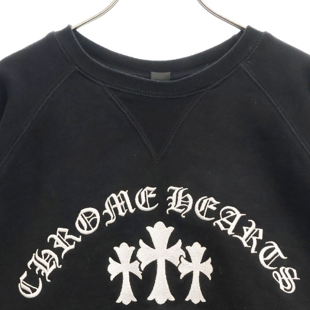 CHROME HEARTS(クロムハーツ) Y NOT Cemetery Cross Crewneck Sweat ワイノット セメタリークロス クルーネックスウェットトレーナー ブラック