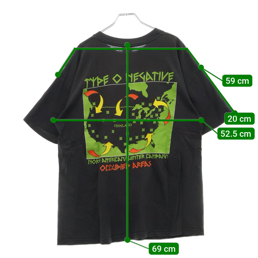 VINTAGE(ヴィンテージ) 90S TYPE O NEGATIVE TEE タイプオー ネガティブ 両面プリント半袖Tシャツ カットソー ブラック