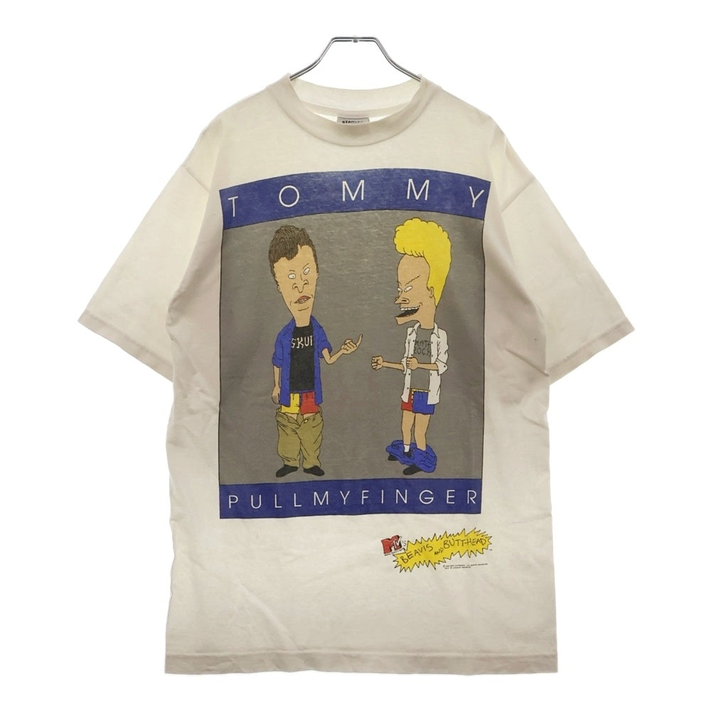 VINTAGE(ヴィンテージ) 90s BEAVIS AND BUTT-HEAD TEE フロントプリント半袖Tシャツ カットソー ホワイト