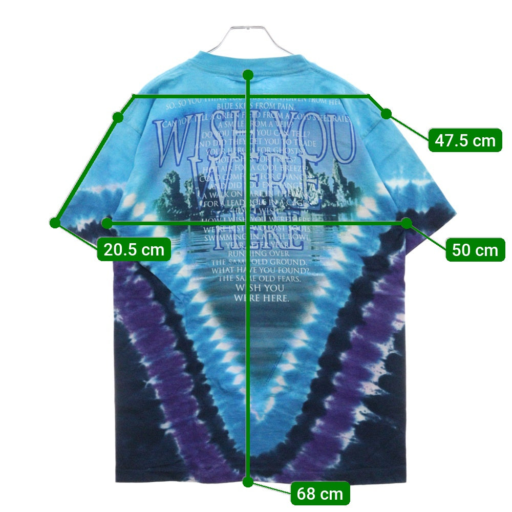 VINTAGE(ヴィンテージ) 00S LIQUID BLUE PINK FLOYD PULSE リキッドブルー ピンクフロイド タイダイ 両面プリント半袖Tシャツ カットソー ブルー