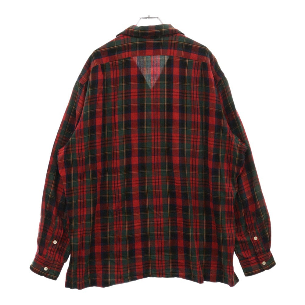 POLO RALPH LAUREN(ポロラルフローレン) RAYON オープンカラー チェック 長袖 シャツ レッド