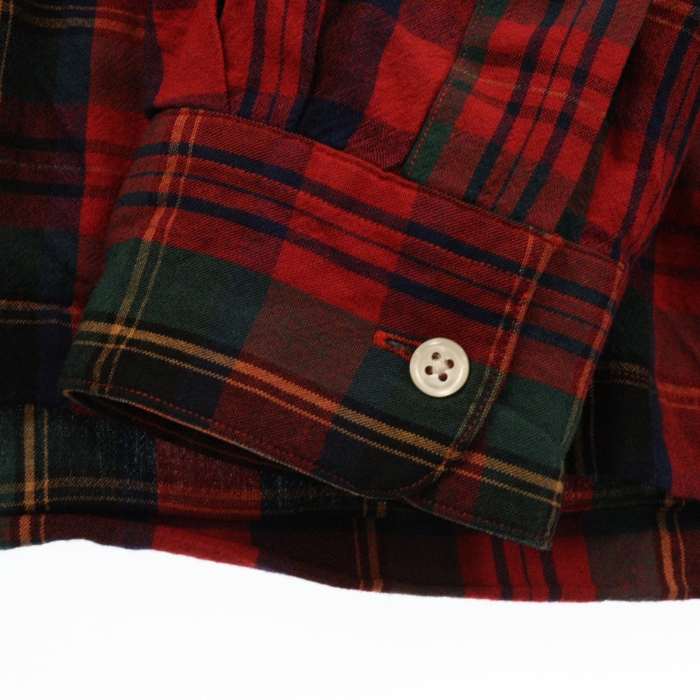 POLO RALPH LAUREN(ポロラルフローレン) RAYON オープンカラー チェック 長袖 シャツ レッド