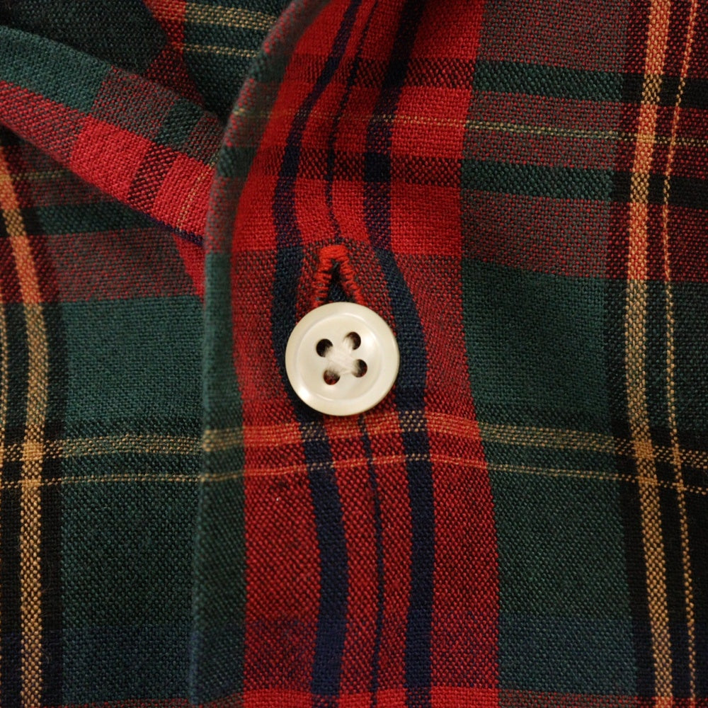 POLO RALPH LAUREN(ポロラルフローレン) RAYON オープンカラー チェック 長袖 シャツ レッド