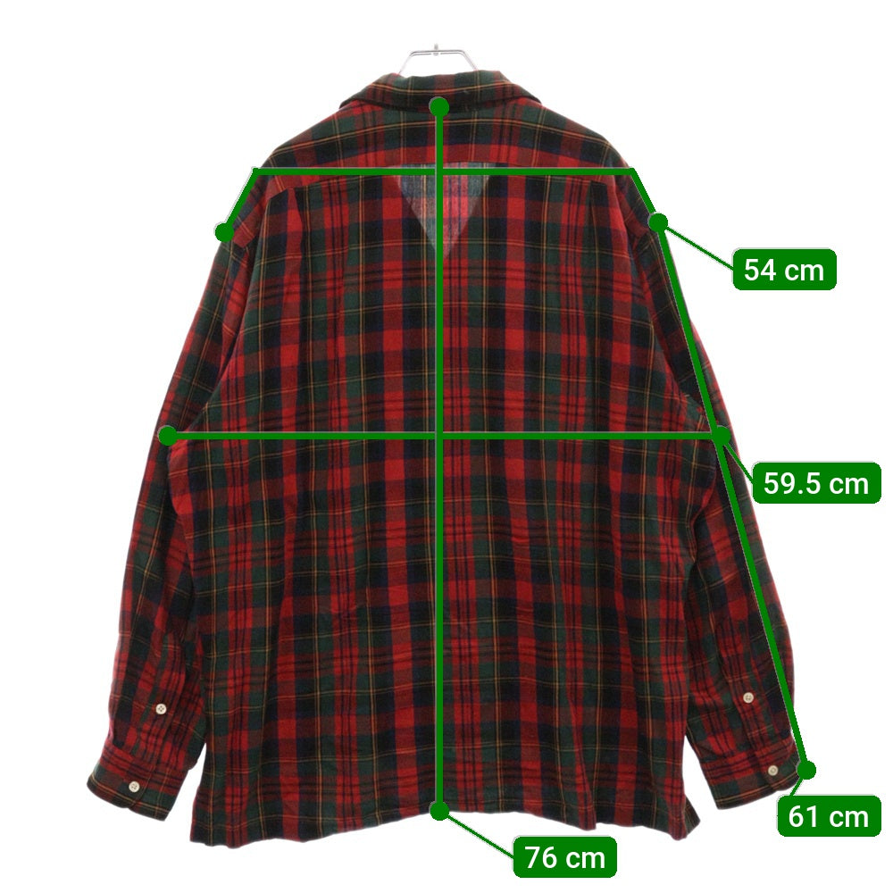 POLO RALPH LAUREN(ポロラルフローレン) RAYON オープンカラー チェック 長袖 シャツ レッド