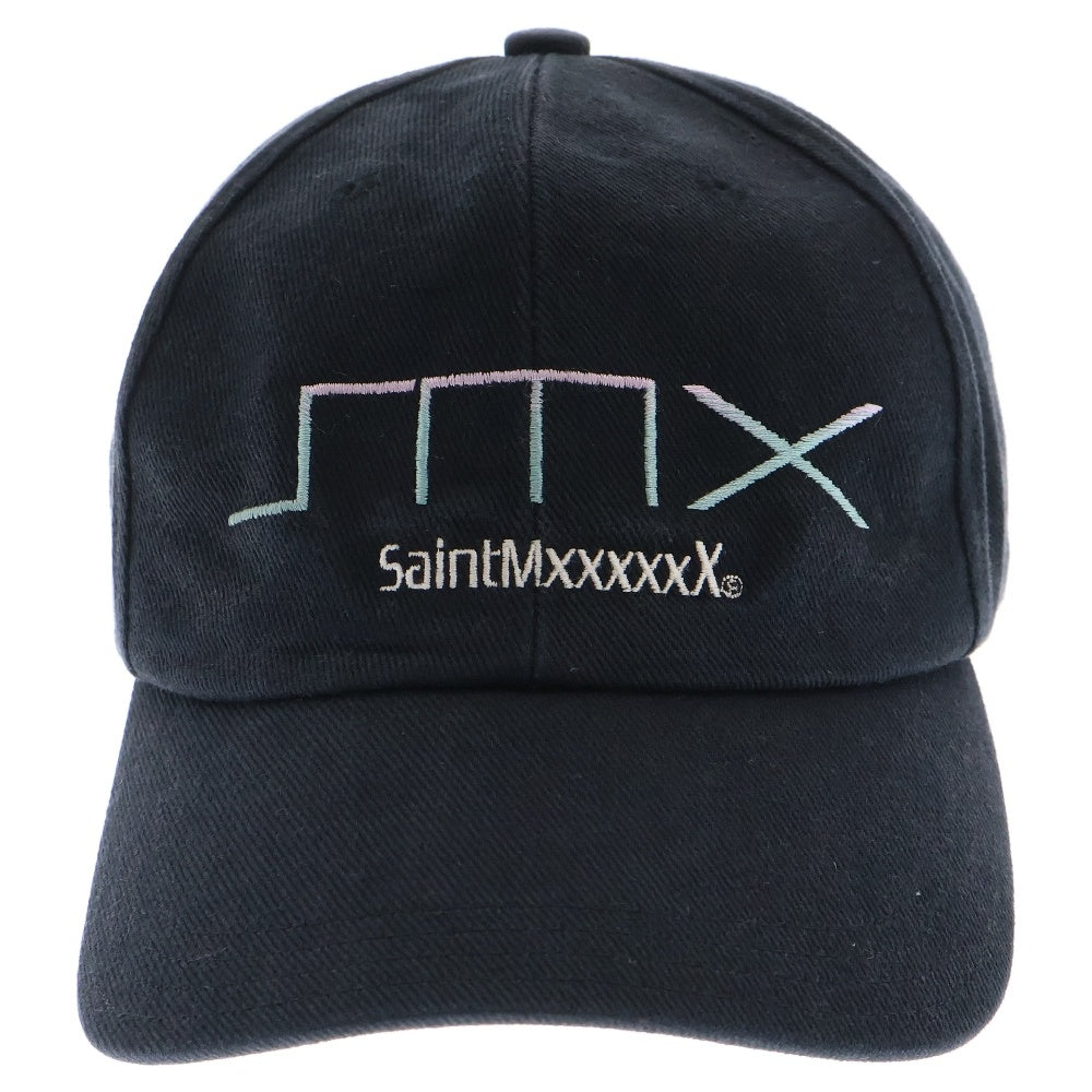 SAINT MICHAEL(セントマイケル) 24SS SMX6 CAP SM-YS8-0000-068 ロゴ刺繍 キャップ 帽子 ブラック