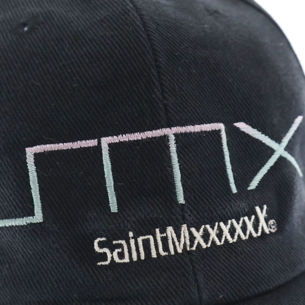 SAINT MICHAEL(セントマイケル) 24SS SMX6 CAP SM-YS8-0000-068 ロゴ刺繍 キャップ 帽子 ブラック
