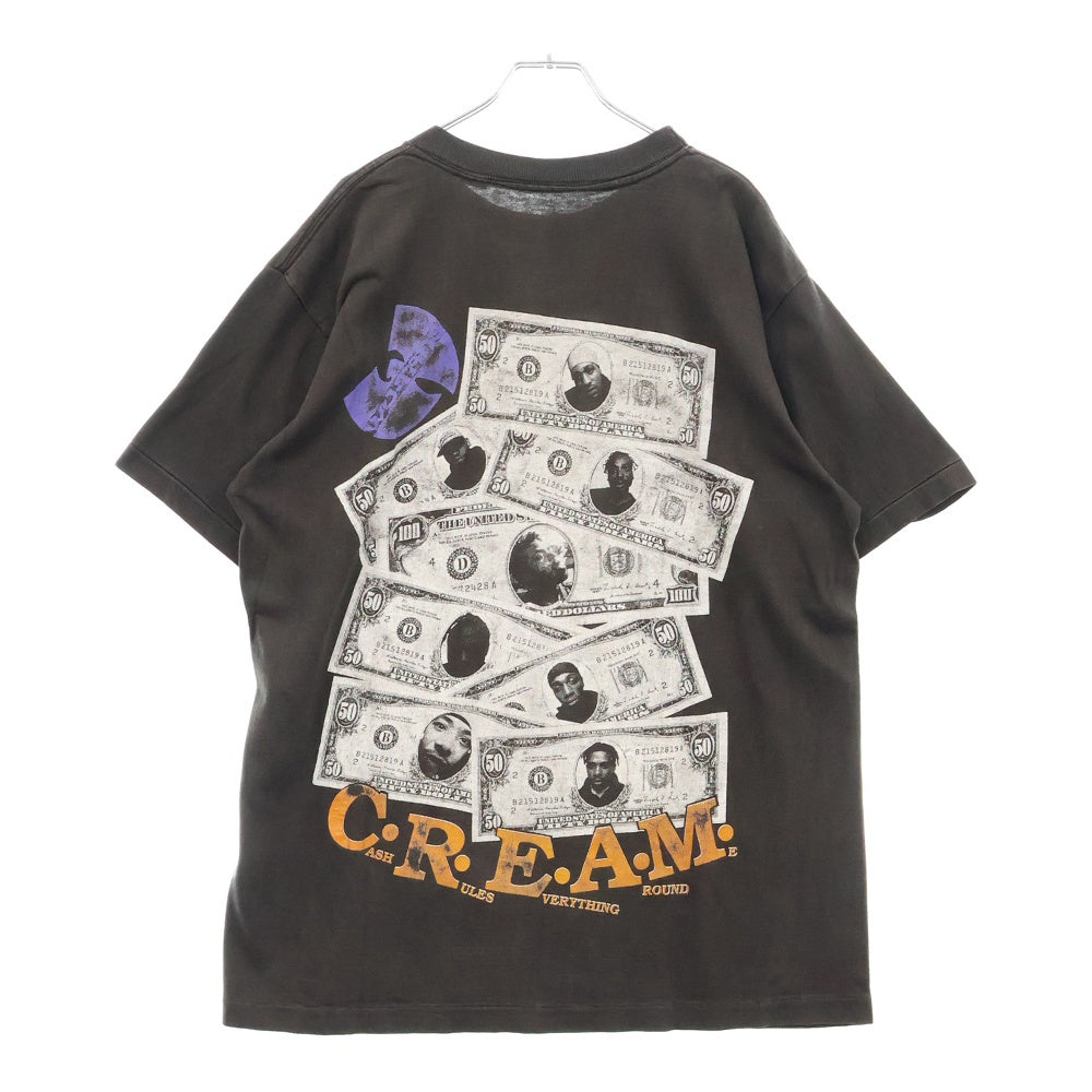 VINTAGE(ヴィンテージ) 90s Wu-Tang Clan C.R.E.A.M ウータン クリーム 両面プリント Tシャツ 半袖カットソー ブラック