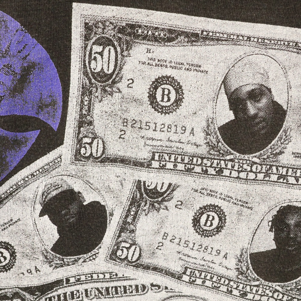 VINTAGE(ヴィンテージ) 90s WU-TANE DOLLAR DOLLAR BILL YAALL CREAM ウータン クリーム 両面プリント Tシャツ 半袖カットソー ブラック