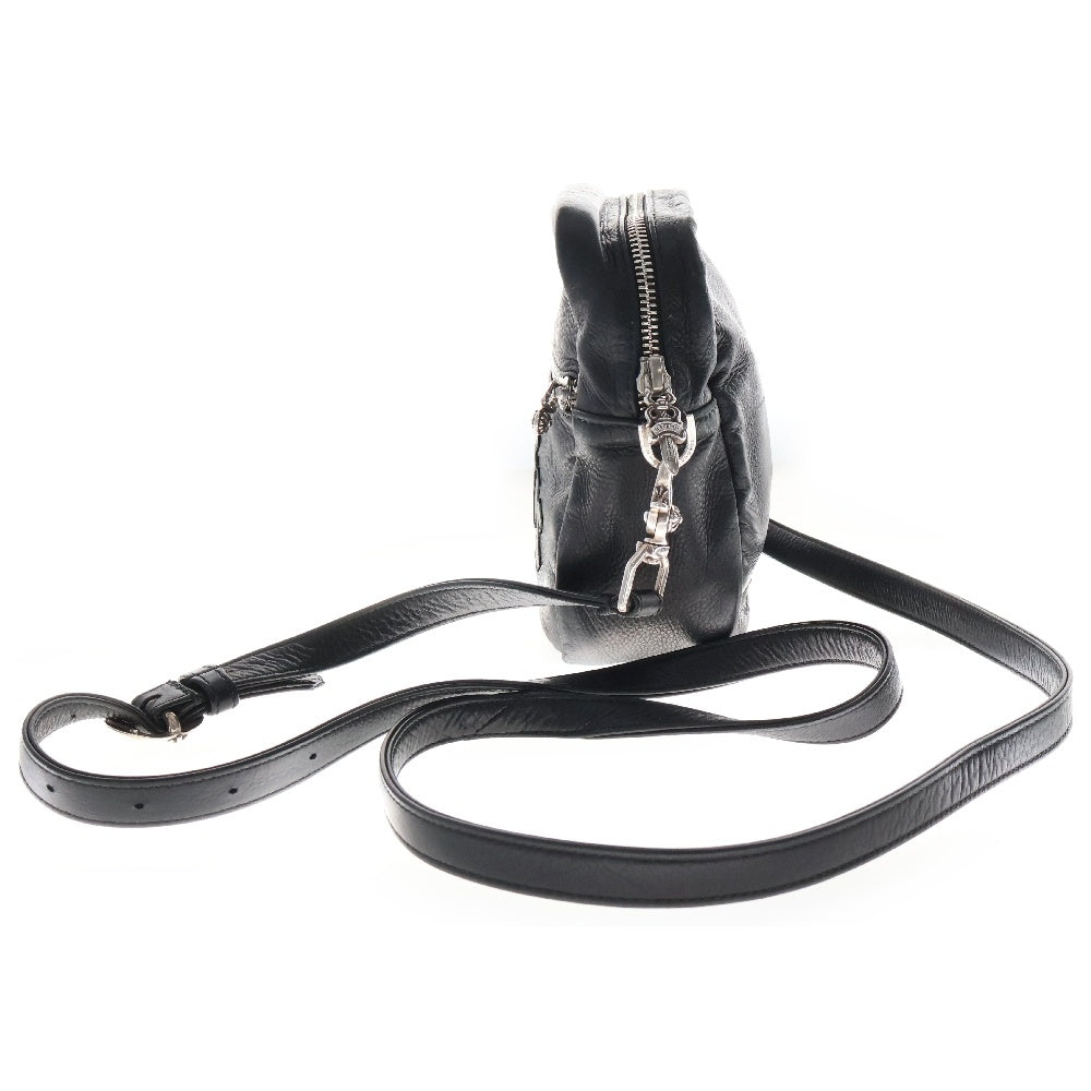 CHROME HEARTS(クロムハーツ) TAKA MINI LTHR タカミニ セメタリークロスパッチレザーショルダーバッグ ブラック