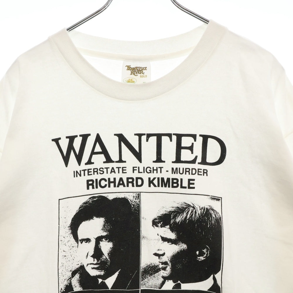 VINTAGE(ヴィンテージ) 90s 1993 THE FUGITIVE MOVIE TEE 逃走者を探せ ムービー フロントプリント半袖Tシャツ カットソー ホワイト