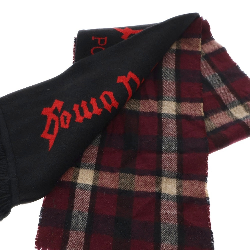 Gosha Rubchinskiy(ゴーシャラブチンスキー) チェック 切り替え マフラー ブラック/パープル