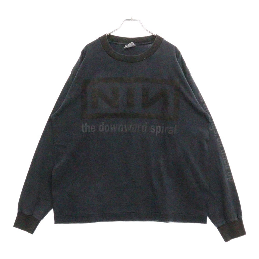 VINTAGE(ヴィンテージ) 90s NINE INCH NAILS 1994 The Downward Spiral Self Destruct LS TEE ナインインチネイルズ ダウンワード 両面プリント長袖Tシャツ 長袖カットソー ブラック