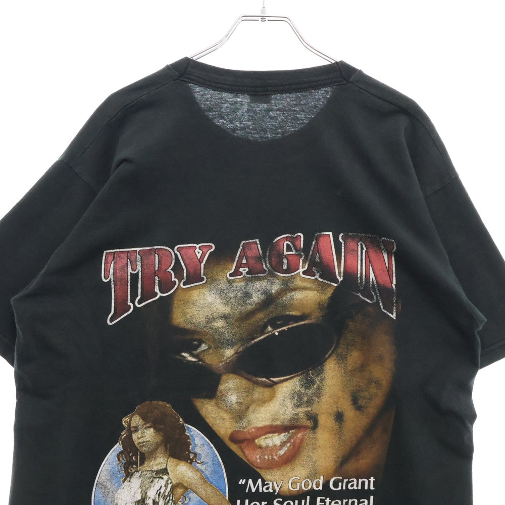 VINTAGE(ヴィンテージ) 00s Aaliyah Dana Haughton TRY AGAIN アリーヤ トライアゲイン Tシャツ 半袖カットソー ブラック