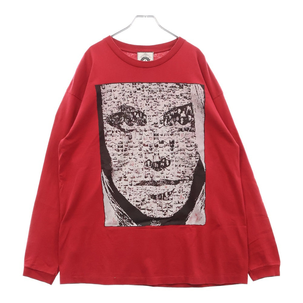 VINTAGE(ヴィンテージ) 90S ANARCHIC ADJUSTMENT PHOTO LADY FACE LS TEE アナーキックアジャスメント 両目プリント長袖Tシャツ 長袖カットソー レッド